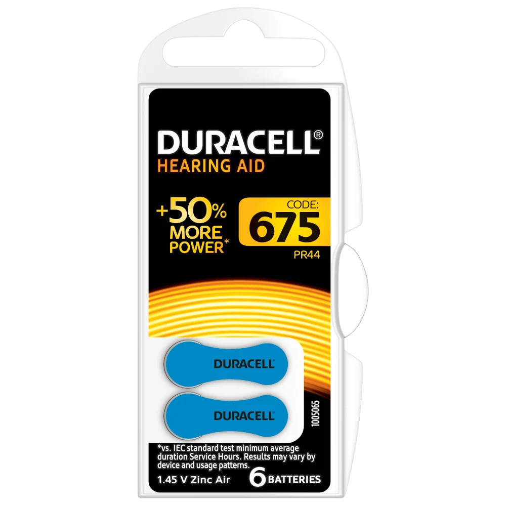 pillha para aparelho auditivo duracell 675