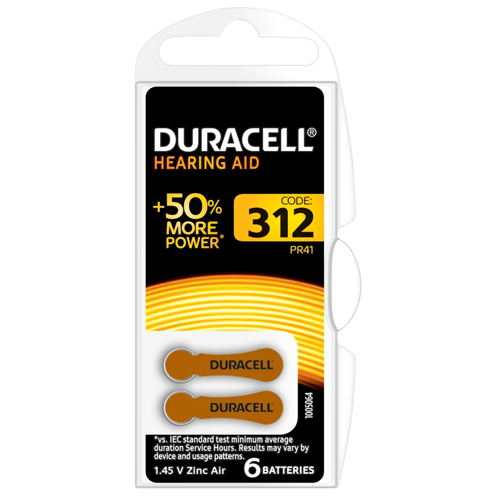 pillha para aparelho auditivo duracell 312